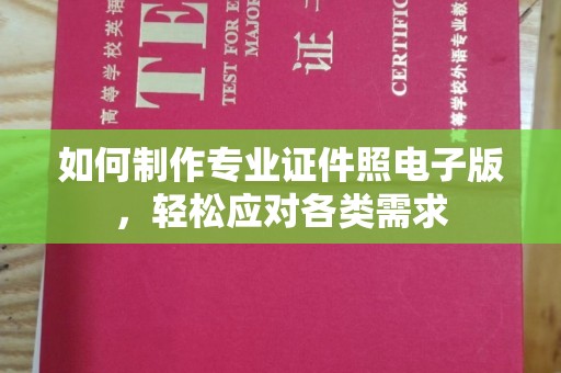 滨海如何制作专业证件照电子版，轻松应对各类需求