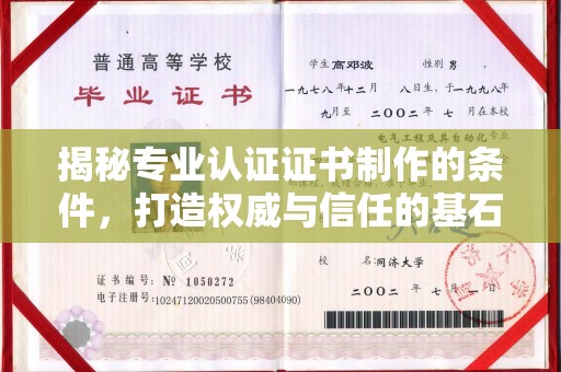 滨海揭秘专业认证证书制作的条件，打造权威与信任的基石