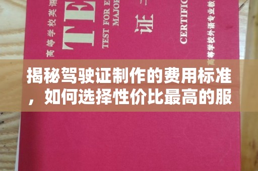 滨海揭秘驾驶证制作的费用标准，如何选择性价比最高的服务？