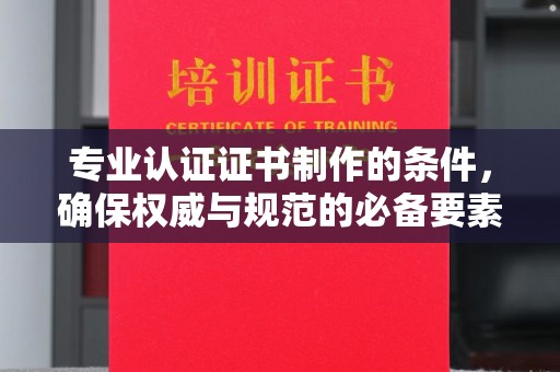 滨海专业认证证书制作的条件，确保权威与规范的必备要素
